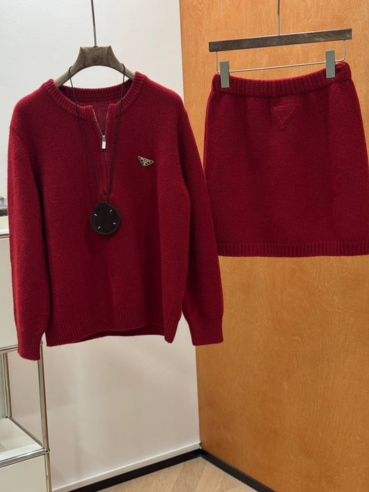 25ss latest sweater + mini skirt