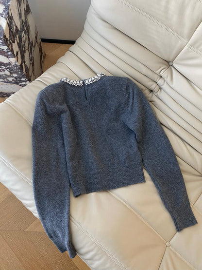 25ss new Rhinestone sweater