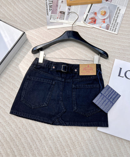 2025 New Spring/Summer Classic Triangle Logo Denim Skirt