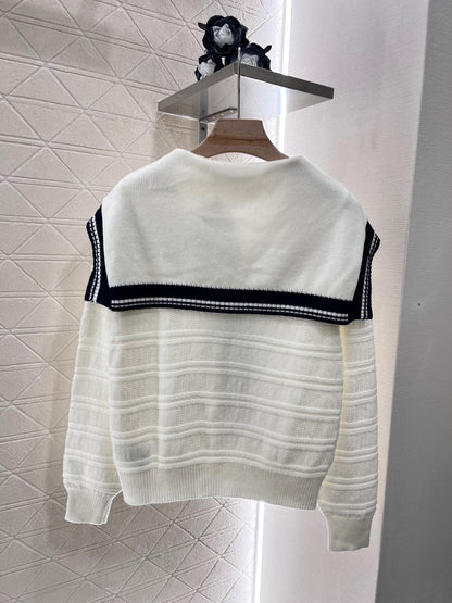 2025 New Shawl Striped Knitted Short Sleeve Top