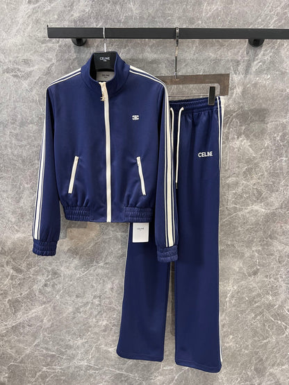 25 new styles College style sports casual jacket + trousers set