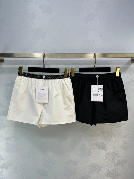 Double  webbing elastic waist shorts