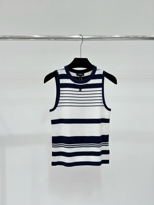 Dark blue striped vest