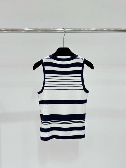 Dark blue striped vest