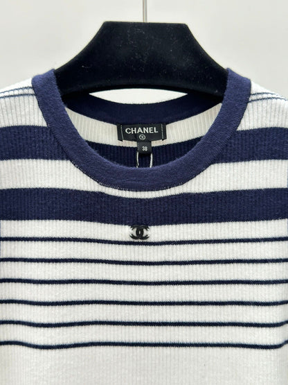 Dark blue striped vest