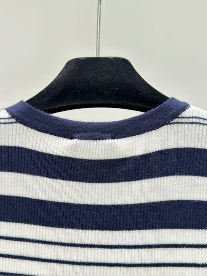 Dark blue striped vest