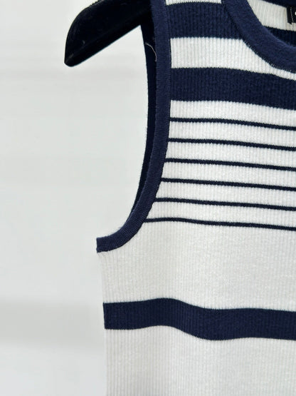 Dark blue striped vest