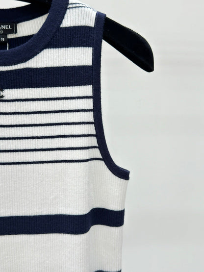 Dark blue striped vest