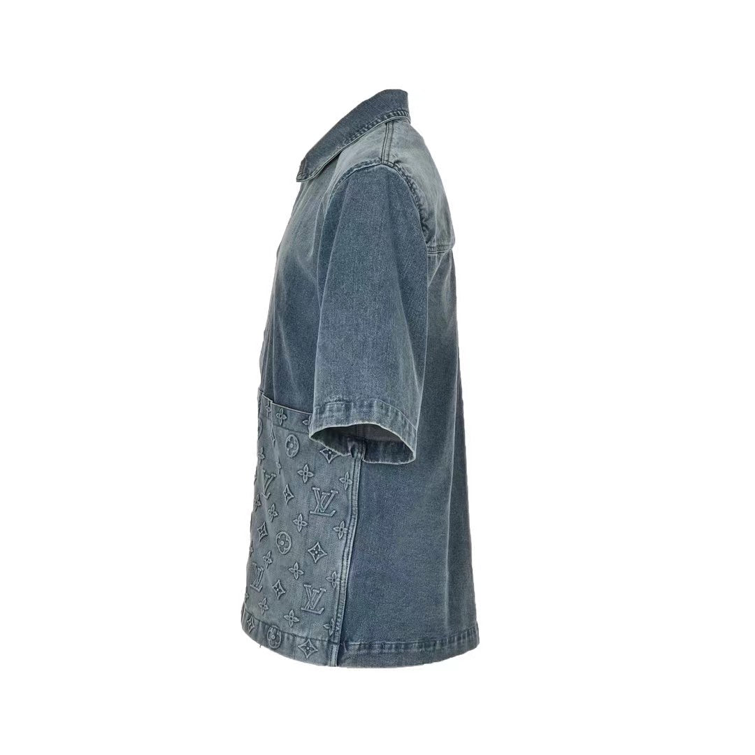 Embossed denim jacket