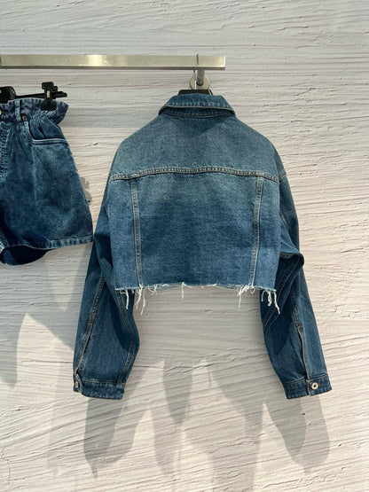 raw edge denim jacket