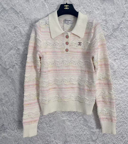 new pattern knitted Polo collar long sleeve