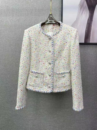 new heavy color sequin tweed jacket