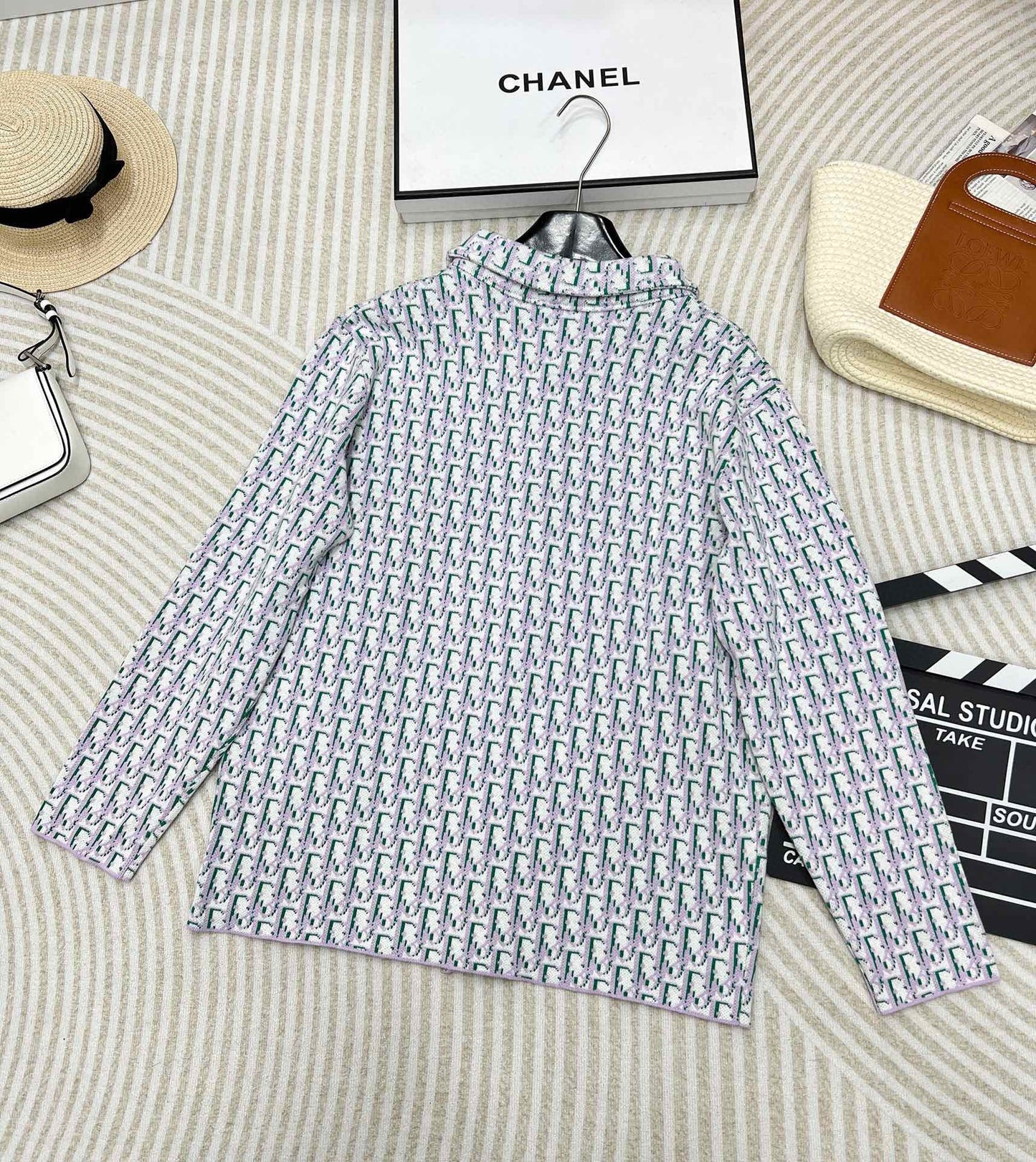 new style printed full print polo collar knitted long sleeves