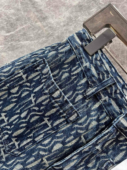 new style printed denim jeans