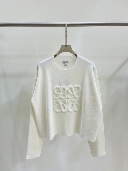 new three-dimensional letter knitted long sleeve