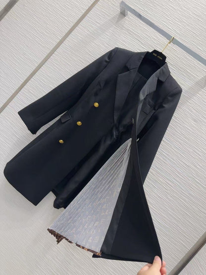 new classic pleated single-sided coat