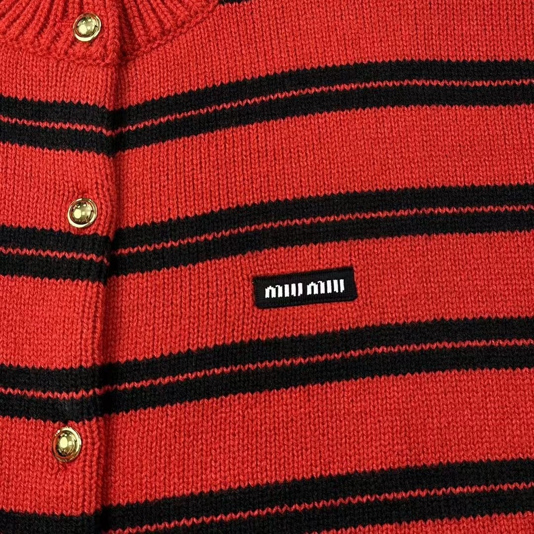 new striped knitted cardigan