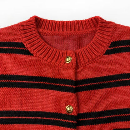 new striped knitted cardigan