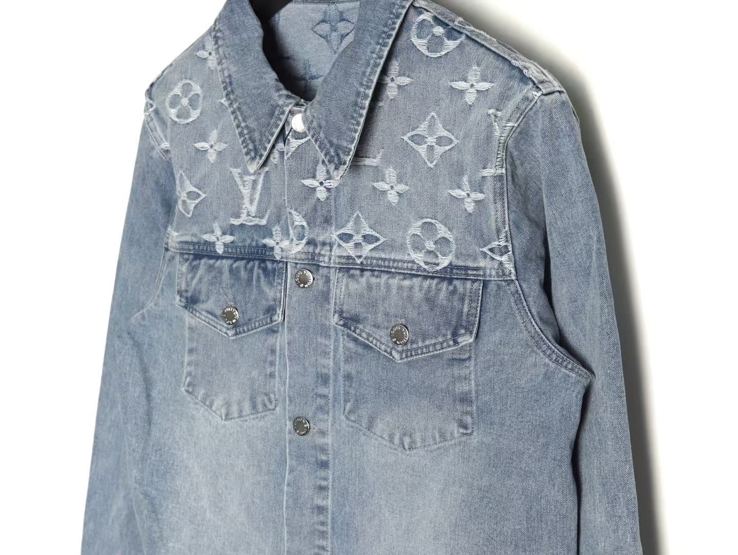 Embossed denim jacket