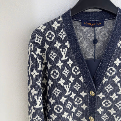 Monogram V-neck knitted cardigan