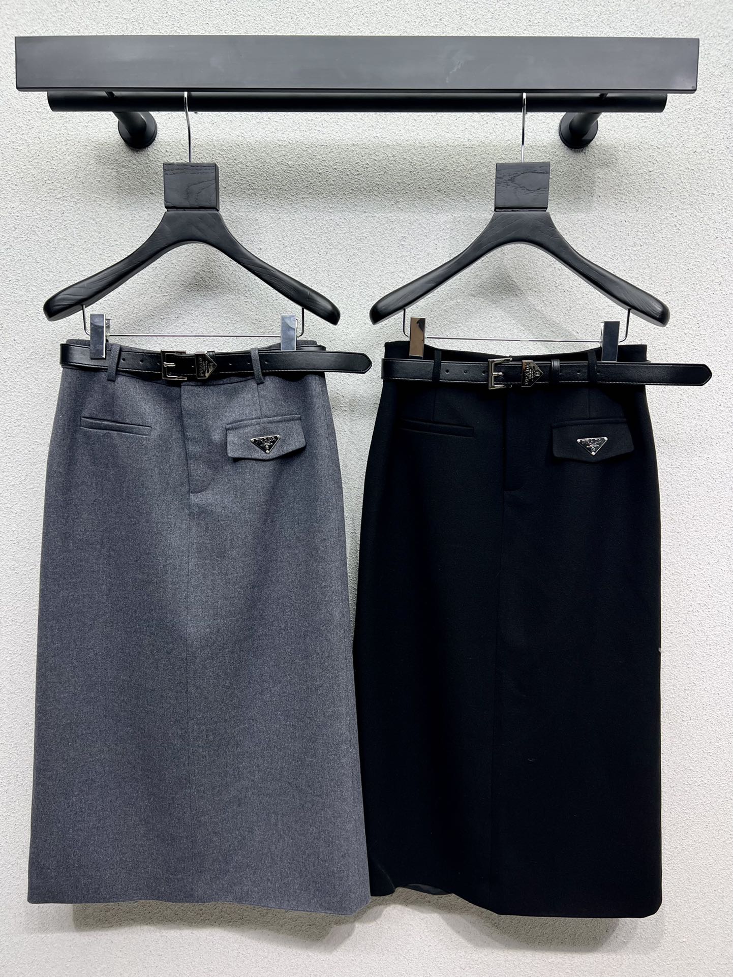 Cotton black long skirt