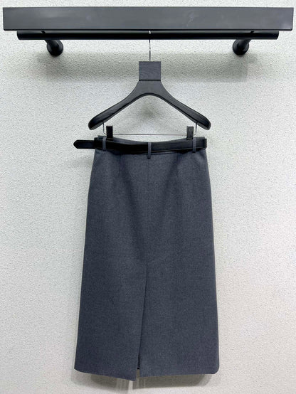 Cotton black long skirt