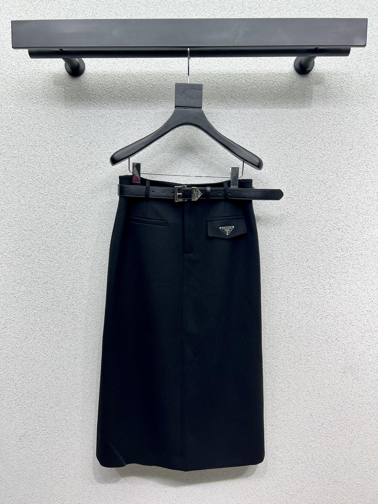 Cotton black long skirt