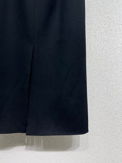 Cotton black long skirt