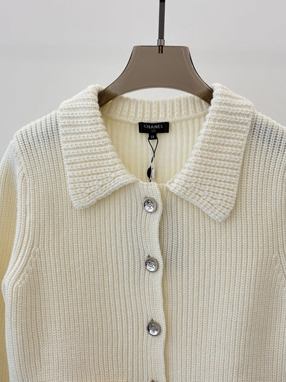 Lapel knitted cardigan