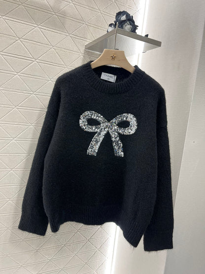 Bow Sequined Sweater