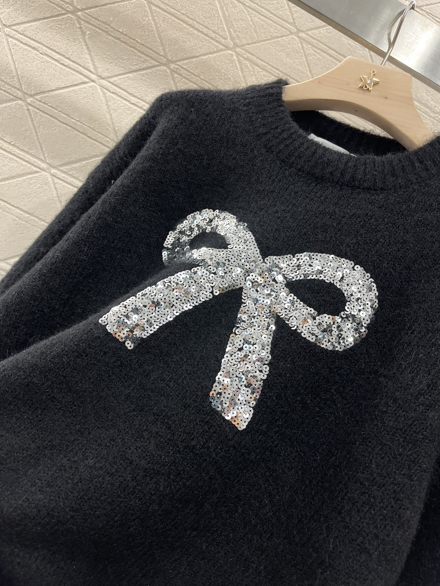 Bow Sequined Sweater