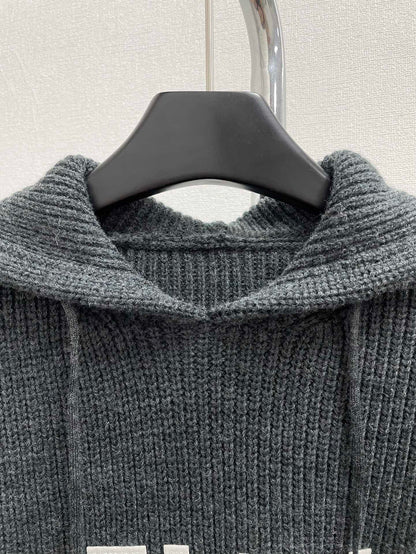 Knitted hooded sweater