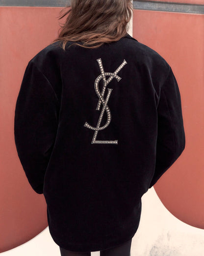 mid-length embroidered coat