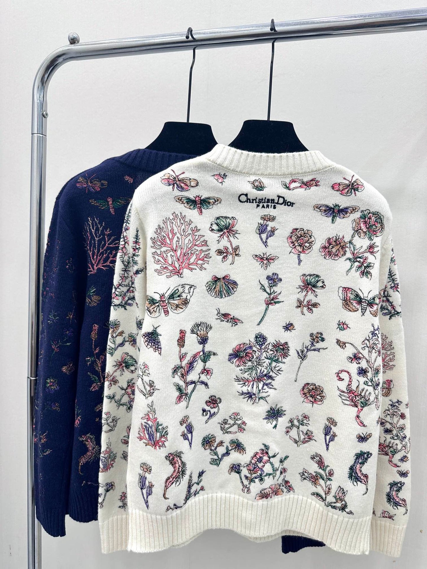 cardigan with embroidered floral elements