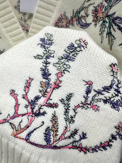 cardigan with embroidered floral elements