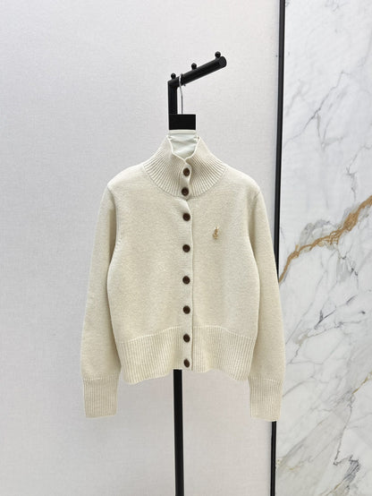 stand collar silhouette knitted cardigan