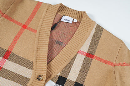 Classic Check Wool Jacquard Cardigan