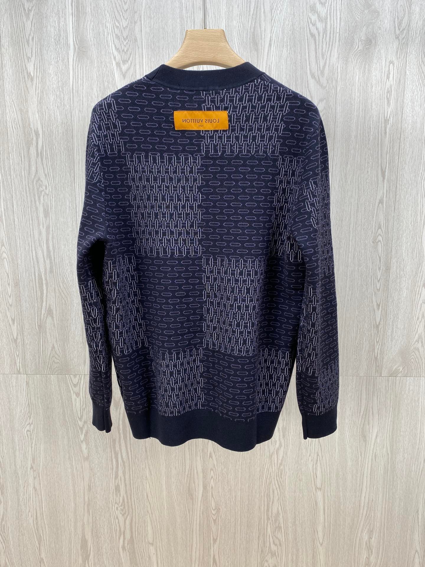 Mesh logo intarsia knitted sweater