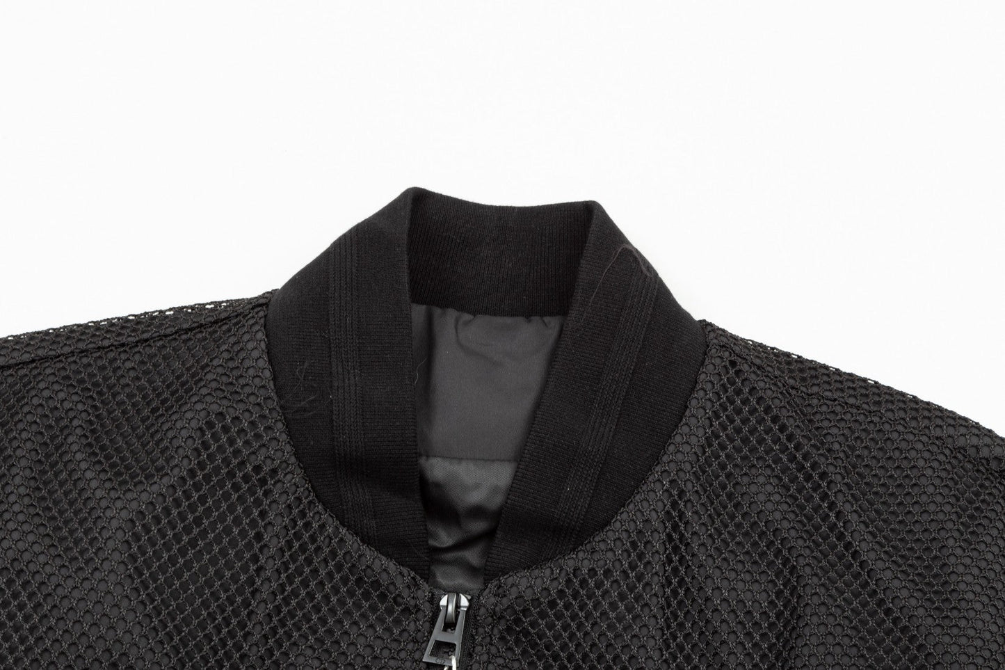 Mesh webbing bomber jacket