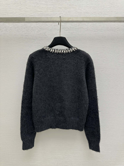 Crew Neck Beaded Sweater