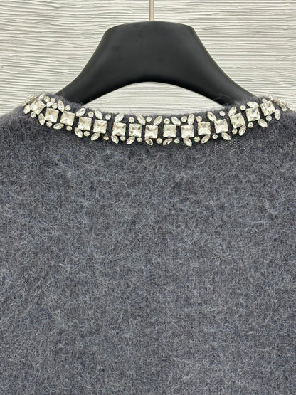 Crew Neck Beaded Sweater