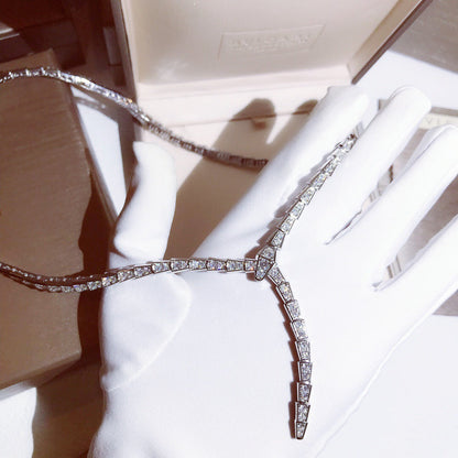 Full diamond snake necklace