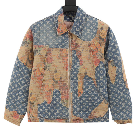 Jacquard-knit denim jacket