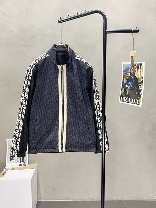 Jacquard-knit denim jacket