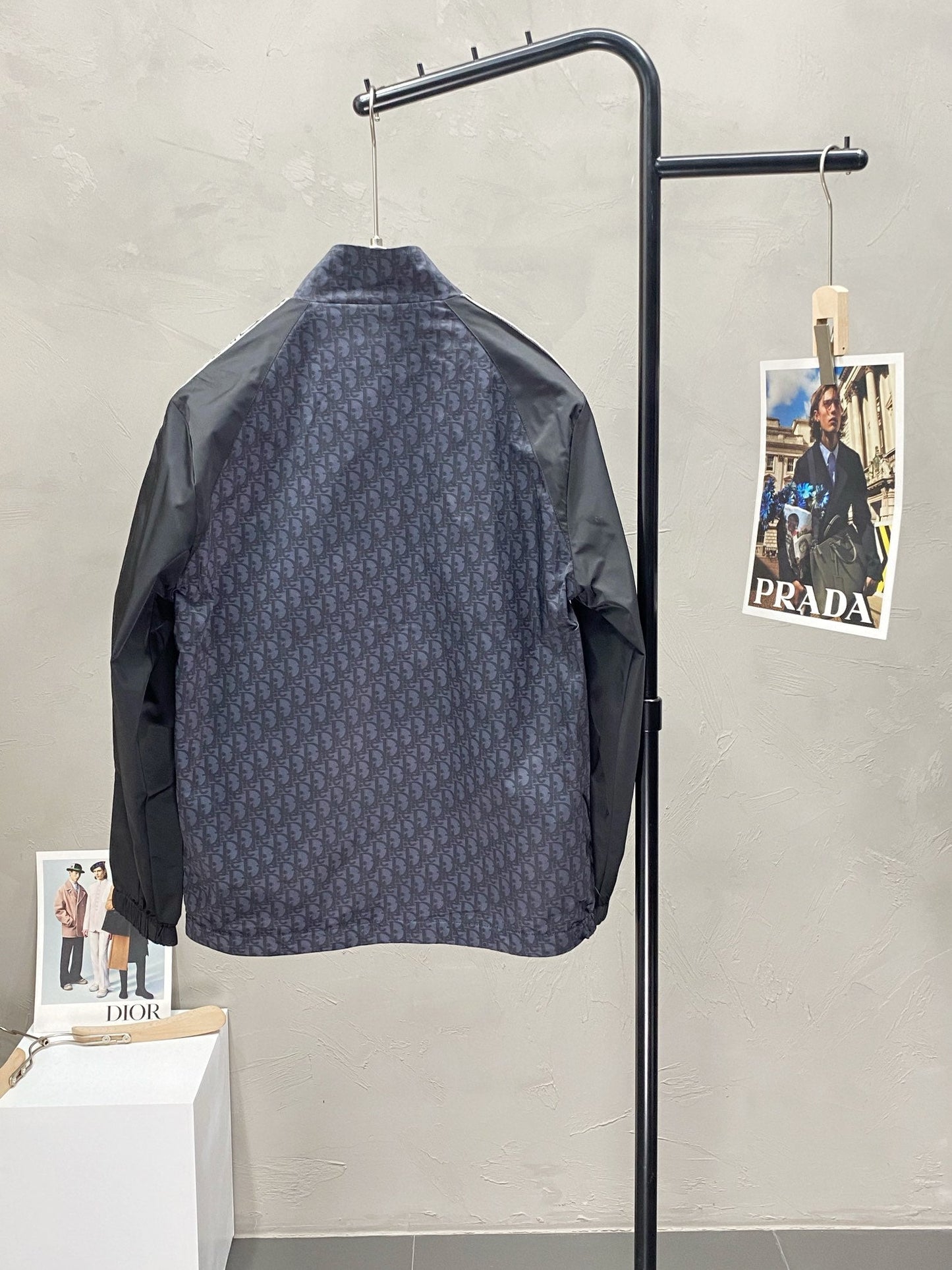 Jacquard-knit denim jacket