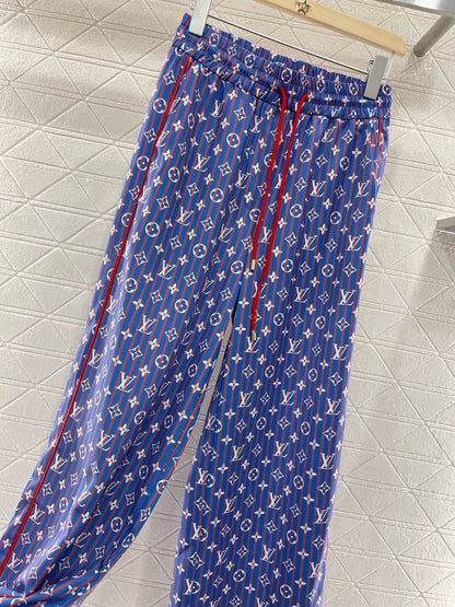 Colorblocked Printed Wide Leg Pants