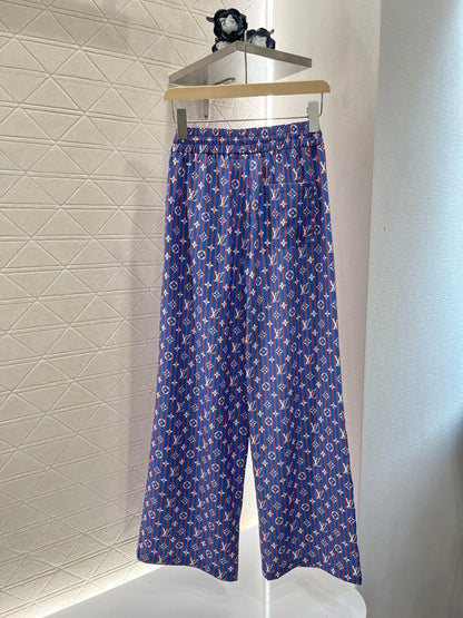 Colorblocked Printed Wide Leg Pants