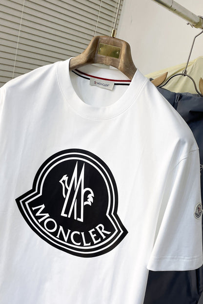 Mon Spring/Summer new metal logo on chest t-shirt