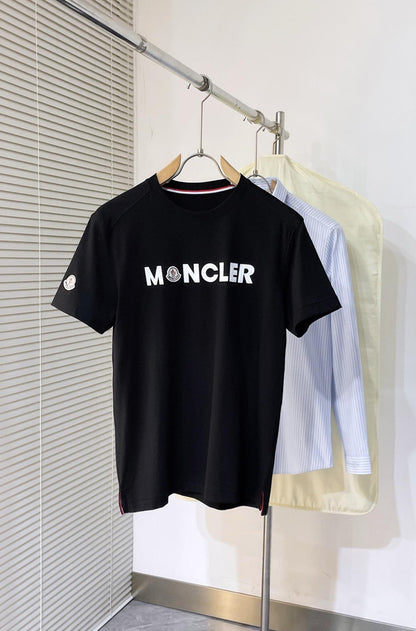 Mon Spring/Summer new metal logo on chest t-shirt