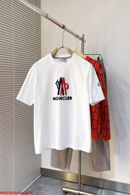 Mon Spring/Summer new metal logo on chest t-shirt